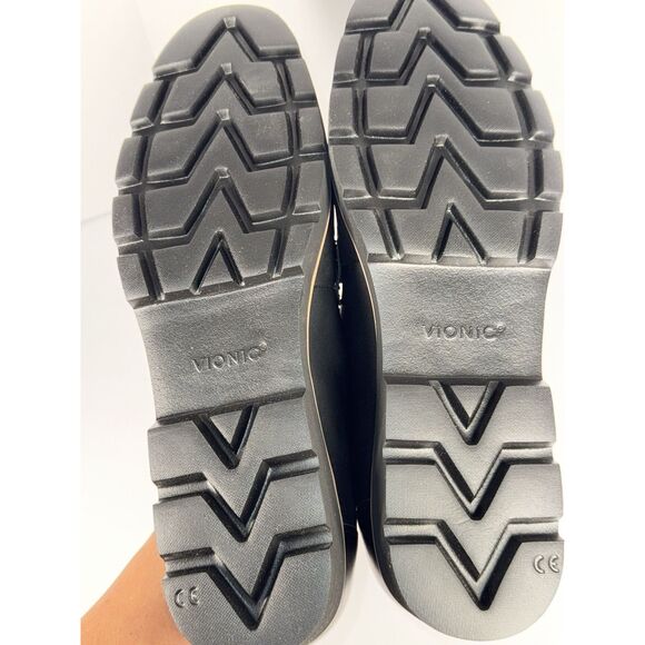 Vionic Cheryl Penny Loafer Black Leather Lug Sole Comfort Chunky Classic 12M NWB - Picture 10 of 16